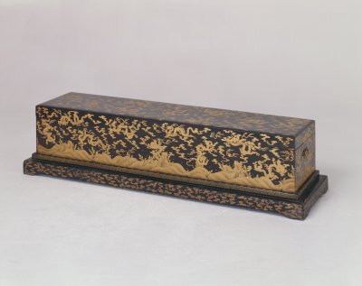 图片[1]-Yongzheng style black paint painted gold rectangular case-China Archive